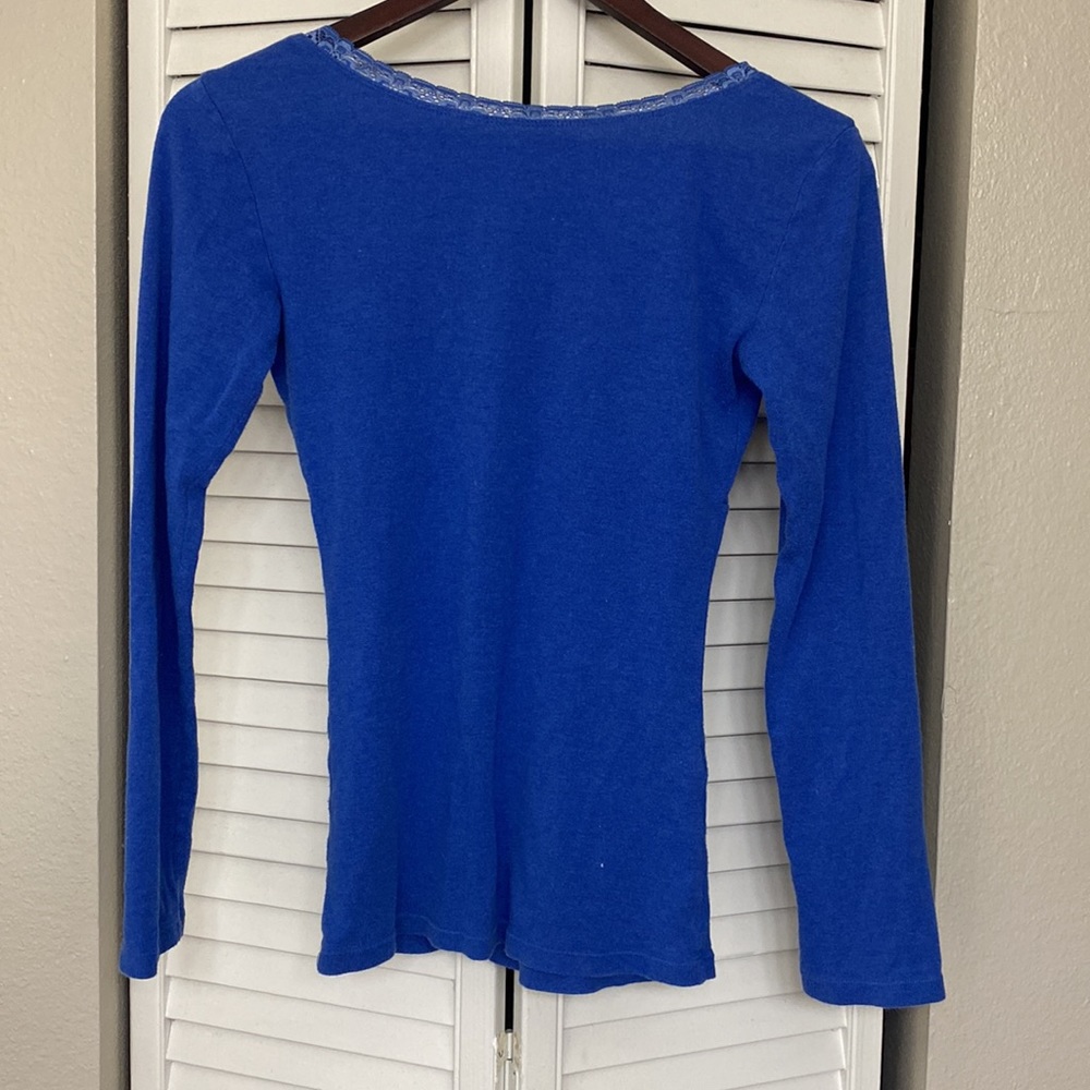 Express Sexy Basic Vee. Blue size S - Picture 4 of 5